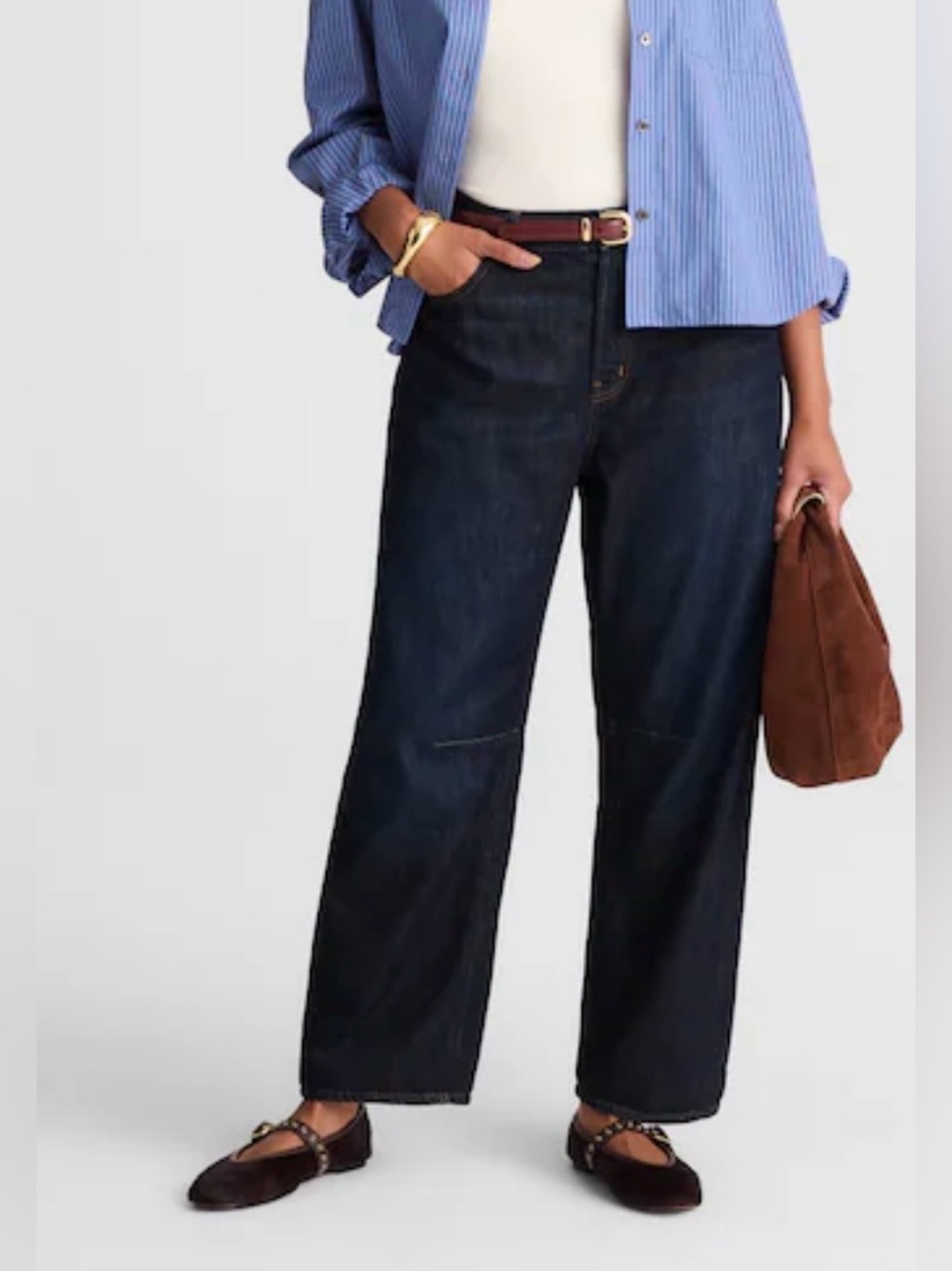 Madewell The Curvy Darted Barrel-Leg Jean in SoftDrape NWT Size 32